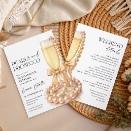 Pearls and Prosecco Bachelorette Weekend Itinerary Inbjudningar