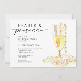 Pearls and Prosecco Bridal Shower Custom Minimal  Inbjudningar