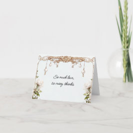 Pearls and Prosecco Bridal Shower Folded Thank You Tack Kort