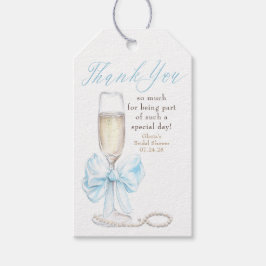 Pearls and Prosecco Bridal Shower Thank You Presentetikett