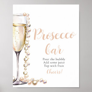 Pearls and Prosecco Champagne Prosecco Pub Sign Poster
