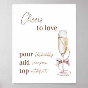 Pearls and Prosecco Cheers to Kärlek Möhippa Poster