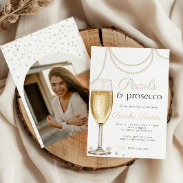 Pearls and Prosecco elegant Möhippa Photo Inbjudningar