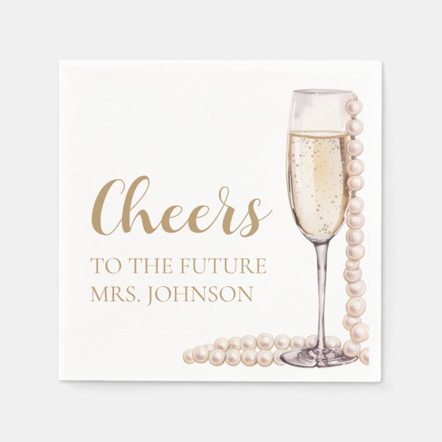 Pearls and Prosecco Future Mrs. Möhippa Pappersservett (Framsidan)