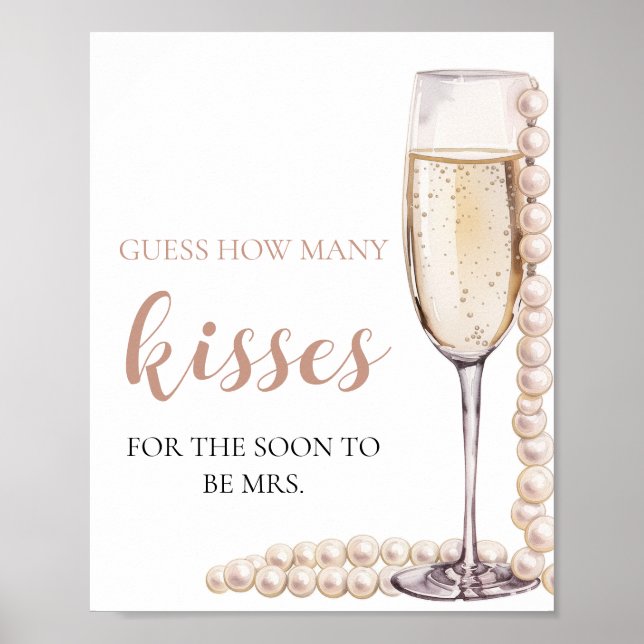 Pearls and Prosecco gissar hur många Kisses-spel Poster (Framsidan)