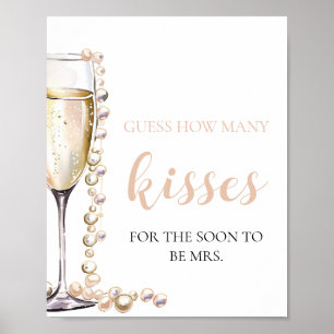 Pearls and Prosecco gissar hur många Kisses-spel Poster