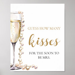 Pearls and Prosecco gissar hur många Kisses-spel Poster