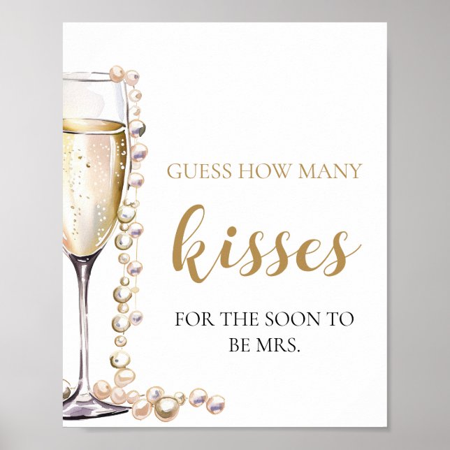 Pearls and Prosecco gissar hur många Kisses-spel Poster (Framsidan)