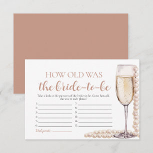 Pearls and Prosecco How Old was the Bride Game Inbjudningar