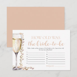 Pearls and Prosecco How Old was the Bride Game Inbjudningar