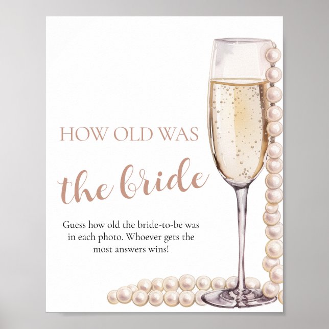 Pearls and Prosecco How Old was the Bride Game Poster (Framsidan)