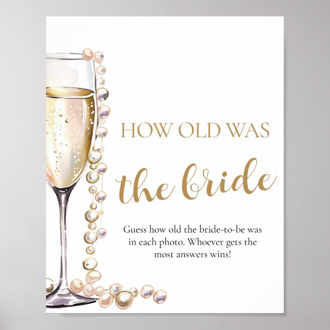 Pearls and Prosecco How Old was the Bride Game Poster (Framsidan)