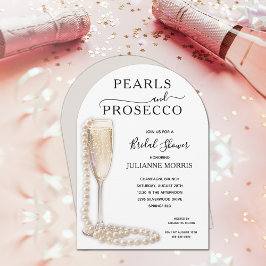 Pearls and Prosecco Möhippa Brunch & Bubly Inbjudningar