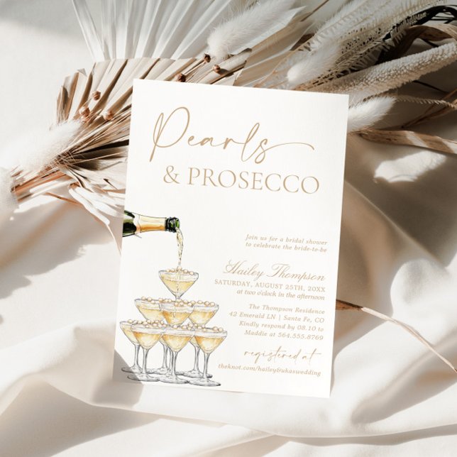 Pearls and Prosecco Möhippa, Brunch & Bubly Inbjudningar (Skapare uppladdad)