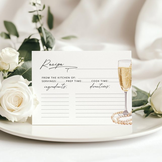 Pearls and Prosecco Möhippa Recipe Card (Skapare uppladdad)