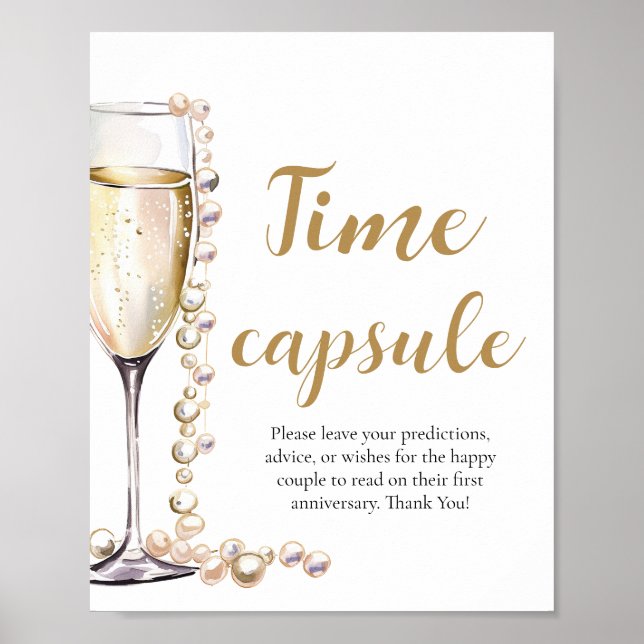 Pearls and Prosecco Time Capsule Möhippa Poster (Framsidan)