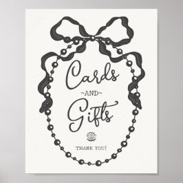 Pearls Black Coquette-kort och presentkort Poster
