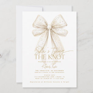 Pearls Bow Hon Gifter sig Möhippa Inbjudningar