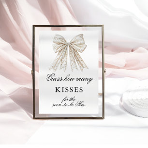 Pearls Bow Hur många Kisses Möhippa-spel Poster
