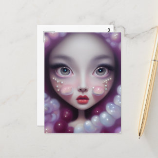 Pearls & Bubbles Girl Vykort