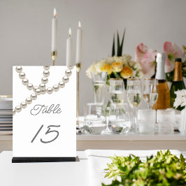 Pearls elegant bröllop bordsnummer