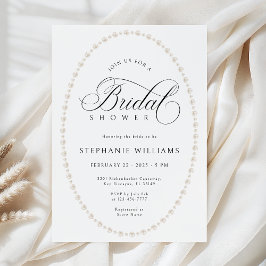 Pearls Frame Bridal Shower Invitation Inbjudningar