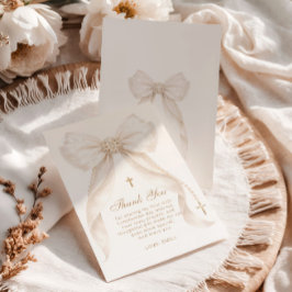 Pearls Gold Bow Girl Baptism Religious Tack Kort