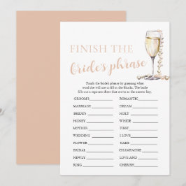Pearls och Prosecco Avslutar Brides frasspel Inbjudningar