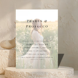 Pearls och Prosecco | Foto för enkel Möhippa Inbjudningar