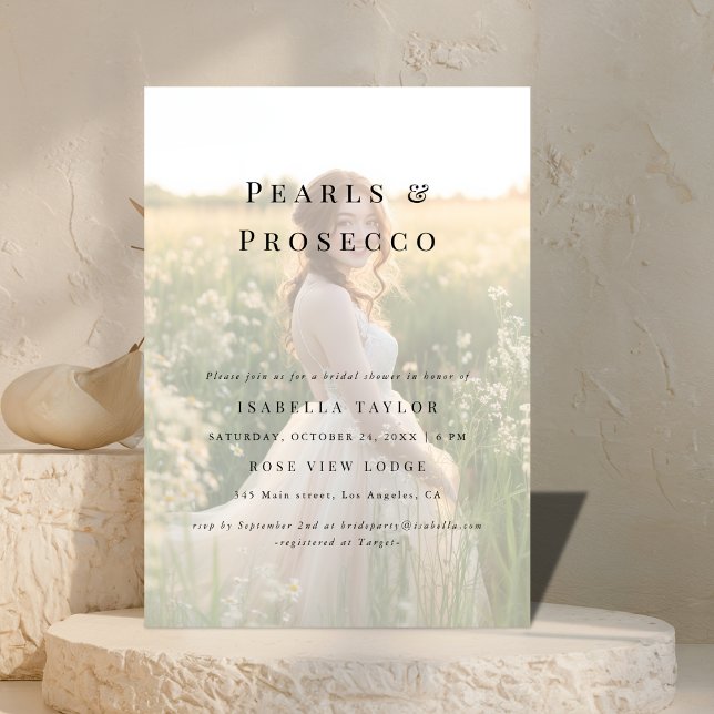 Pearls och Prosecco | Foto för enkel Möhippa Inbjudningar (Skapare uppladdad)
