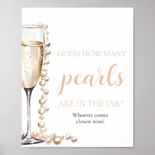 Pearls och Prosecco gissar hur många pärlor som sp Poster