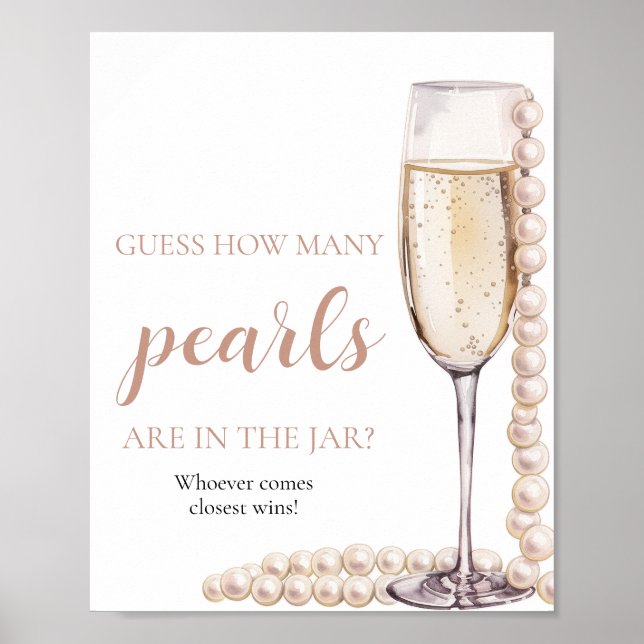 Pearls och Prosecco gissar hur många pärlor som sp Poster (Framsidan)