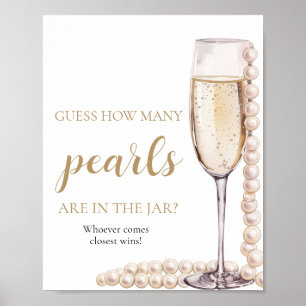 Pearls och Prosecco gissar hur många pärlor som sp Poster