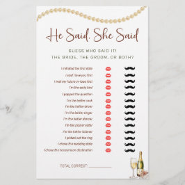 Pearls och Prosecco Han sa Möhippa Game