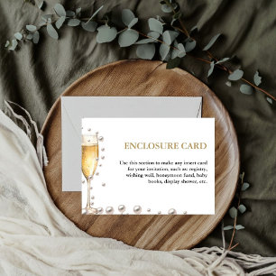 Pearls och prosecco-hölje för elegant och Chic Gul Inbjudningar