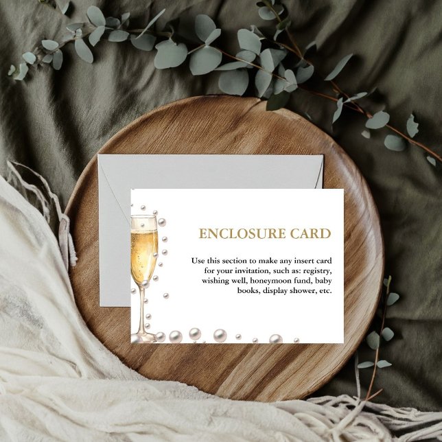 Pearls och prosecco-hölje för elegant och Chic Gul Inbjudningar (Skapare uppladdad)