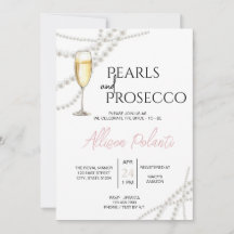 Pearls och Prosecco Inbjudningskort för möhippan