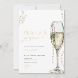 Pearls och Prosecco Inbjudningskort för möhippan