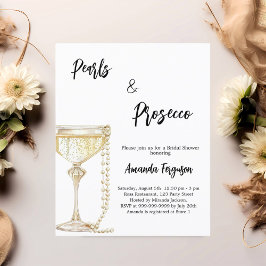 Pearls och Prosecco Inbjudningskort för möhippan