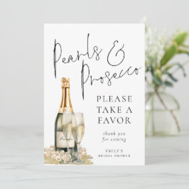 Pearls- och Prosecco-kort för Möhippa Inbjudningar