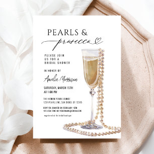 Pearls och Prosecco Möhippa Champagne Inbjudningar