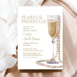 Pearls och Prosecco Möhippa Champagne Inbjudningar
