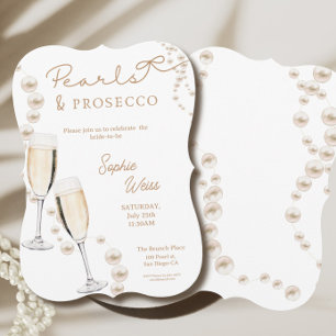 Pearls och Prosecco Möhippa Inbjudan