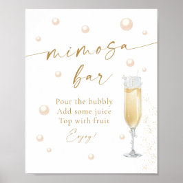 Pearls och Prosecco Möhippa Mimosa Pub Poster