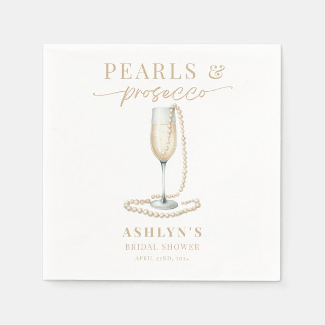 Pearls och Prosecco Möhippa Napkins Pappersservett (Framsidan)