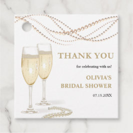 Pearls och Prosecco Möhippa Tack Gåvor Etiketter