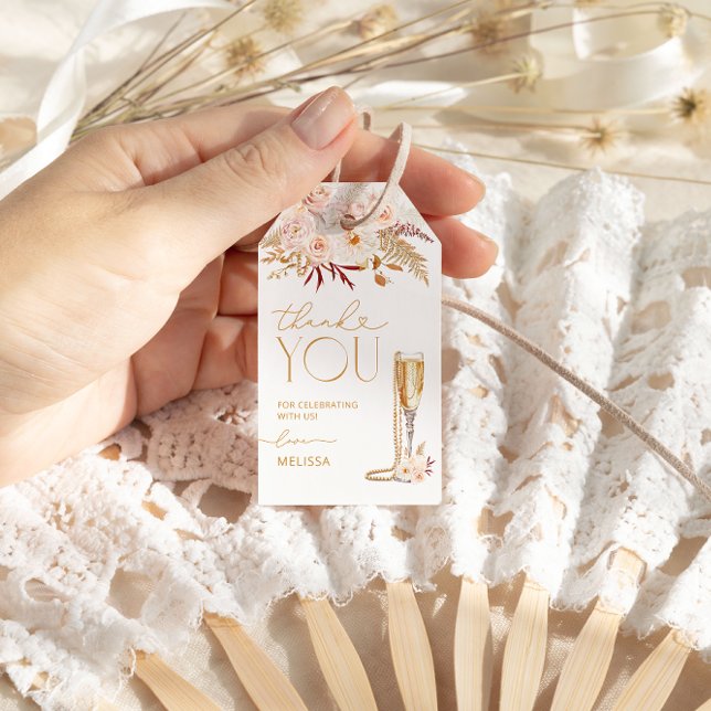 Pearls och Prosecco Möhippa Tack Presentetikett (Skapare uppladdad)