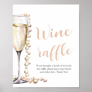 Pearls och Prosecco Möhippa Vin Raffle Game Poster