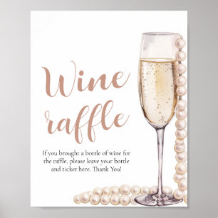 Pearls och Prosecco Möhippa Vin Raffle Game Poster