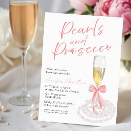 Pearls och Prosecco | Möhippan Bow Watercolor Inbjudningar